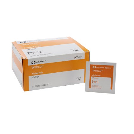 Prep Pad Alcohol Webcol™ 70% Strength Isopropyl Alcohol Individual Packet Large Sterile 2Ply (200/BX 20BX/CS) by Cardinal  ID 5110
